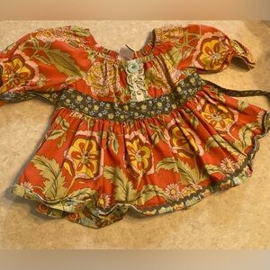 Matilda Jane Orange and Yellow Floral blouse